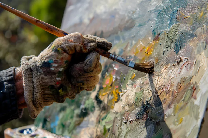 como pintar con brocha pintura de aceite