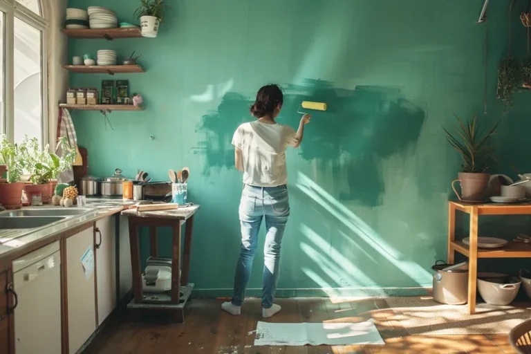 como pintar la pared de la cocina