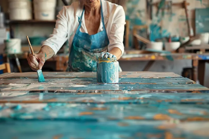 como pintar madera con brocha