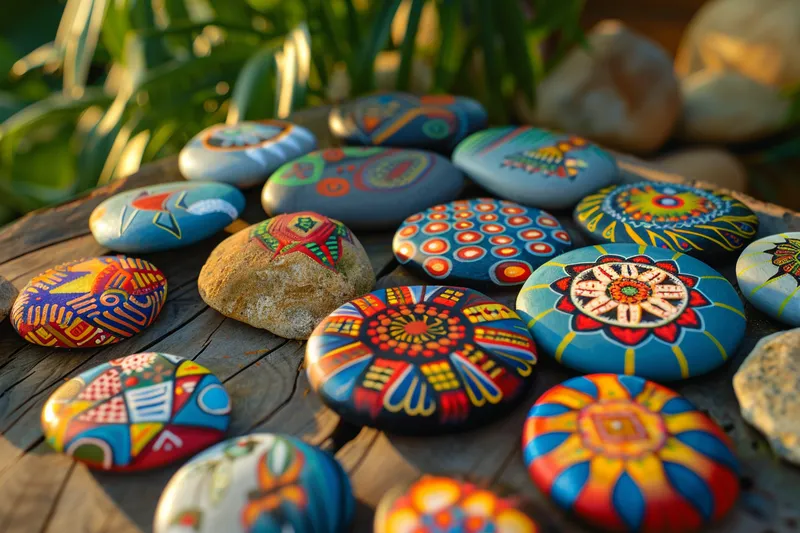 como pintar piedras de rio para jardin