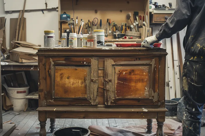 como pintar un mueble de madera barnizado