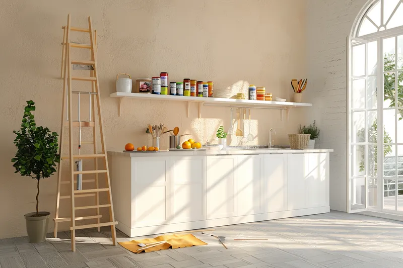 como pintar una pared de cocina comedor